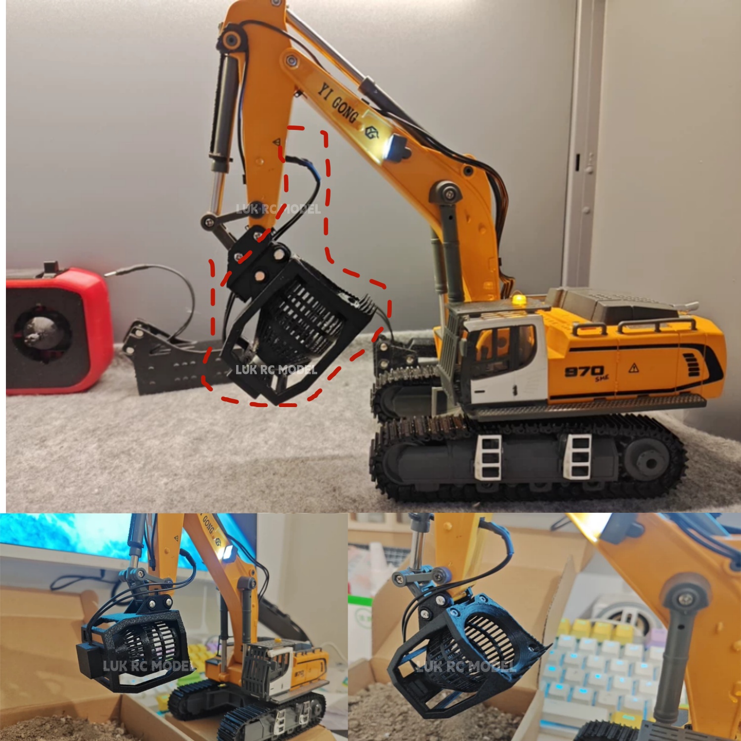 Model Kit Excavator - Secchio Setacciatore Elettrico 1/50 per Accessori